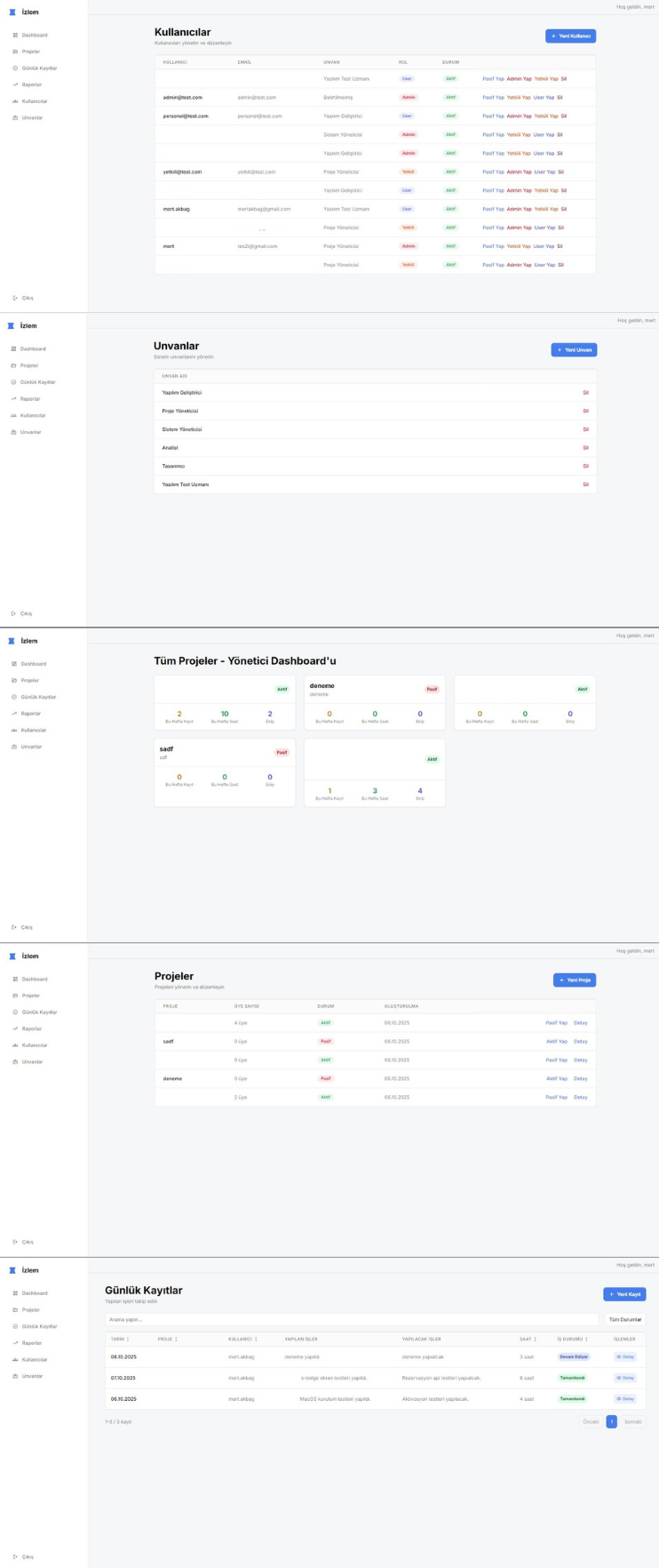 İzlem - Proje Takip Sistemi